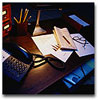 office desk at night